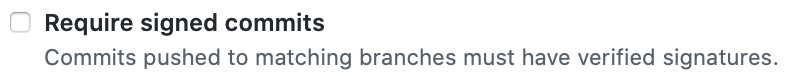 Branch Protection – require signed commits